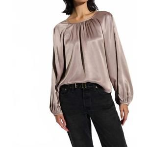 NEW NATION LTD eveline long sleeve top in mushroom